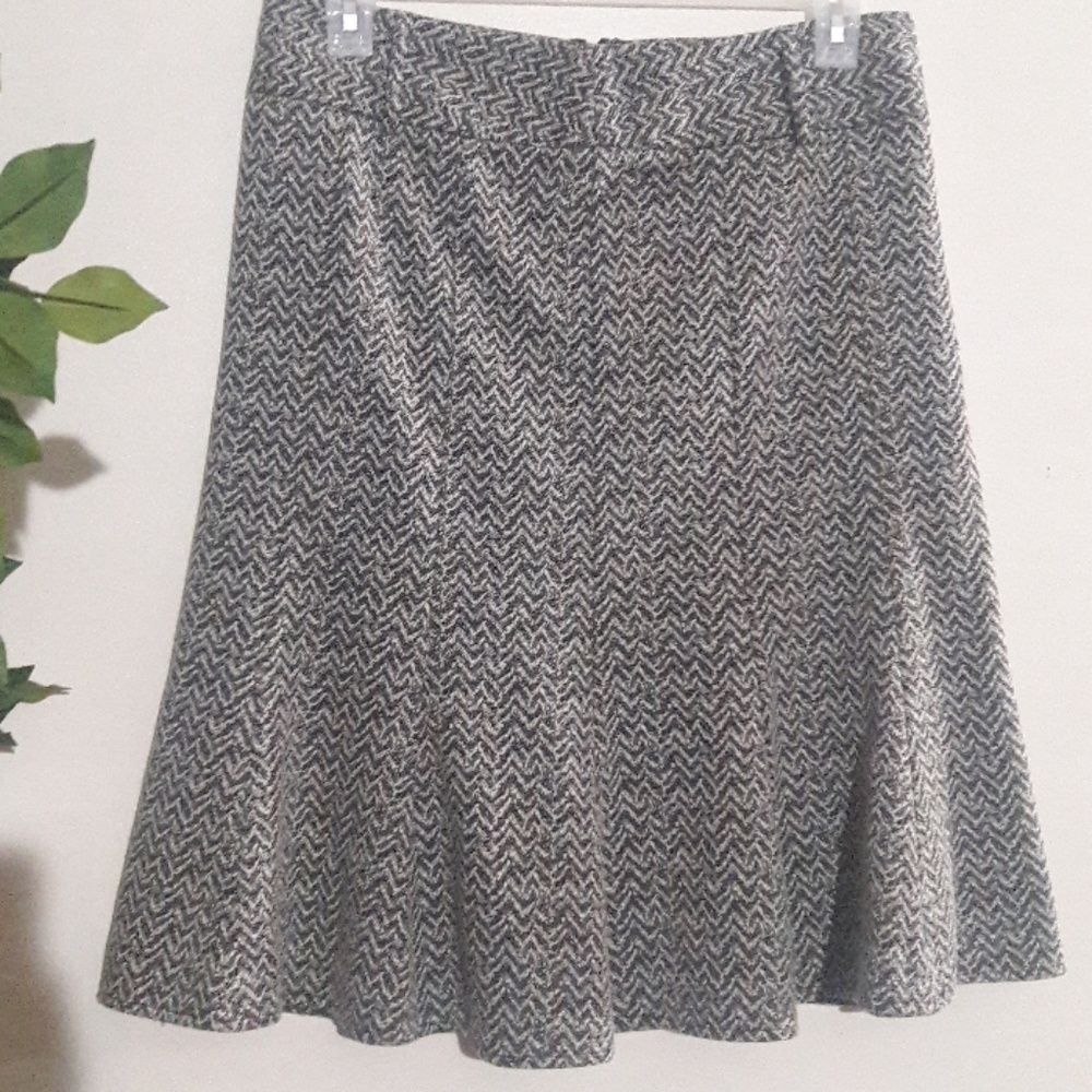 Susan Bristol Skirt 12.  Black white print